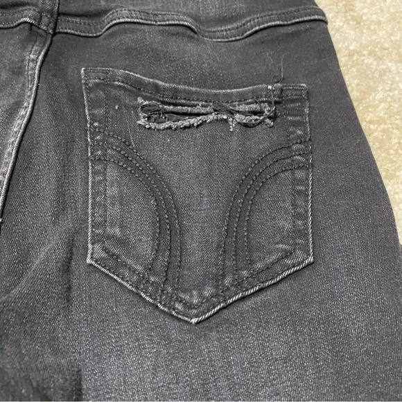 Hollister Distressed High Rise Super Skinny Black Jeans 5R - Picture 9 of 13
